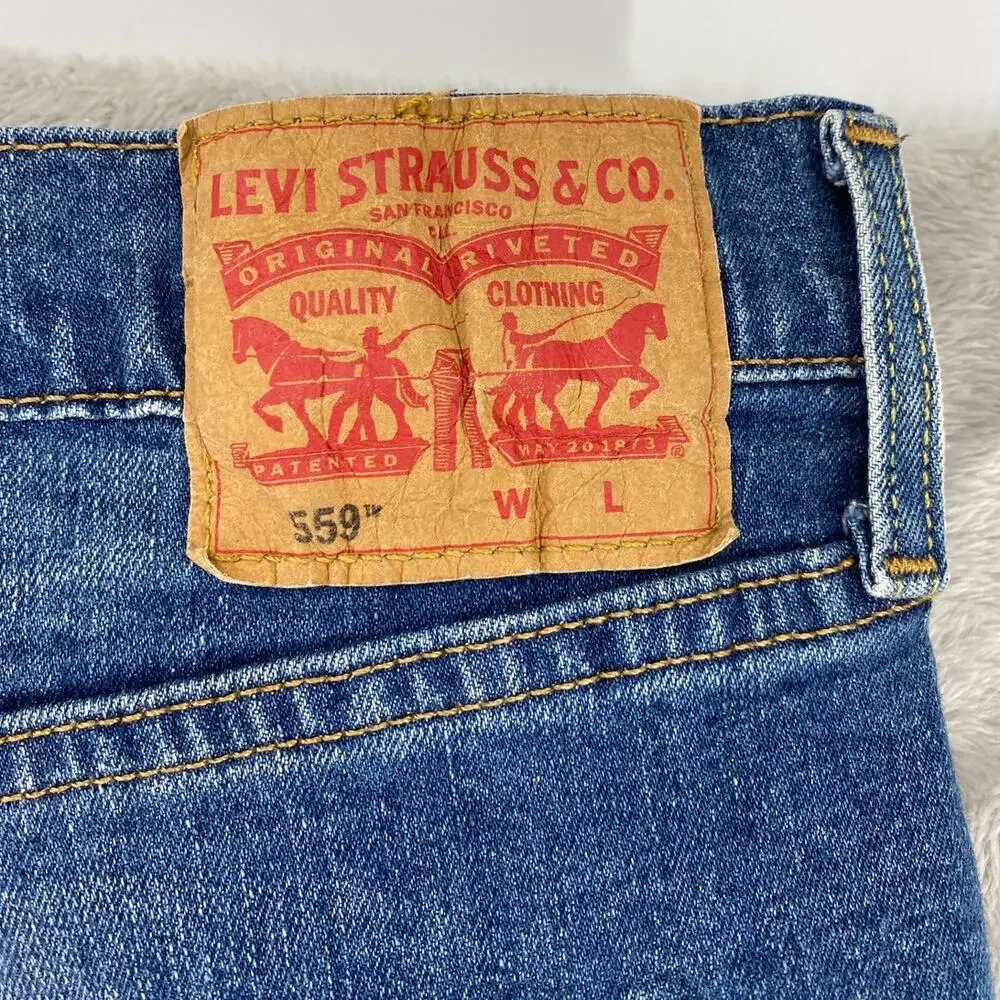 Levi's 559 Relaxed Straight Jeans Men's W48 L30 Light Wash Big & Tall